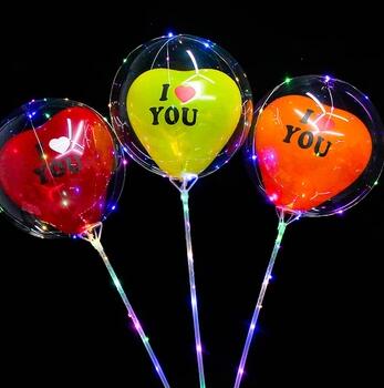 采购 20寸透明波波球批发 网红发光玩具地摊货源儿童玩具led发光玩具气球地摊玩具